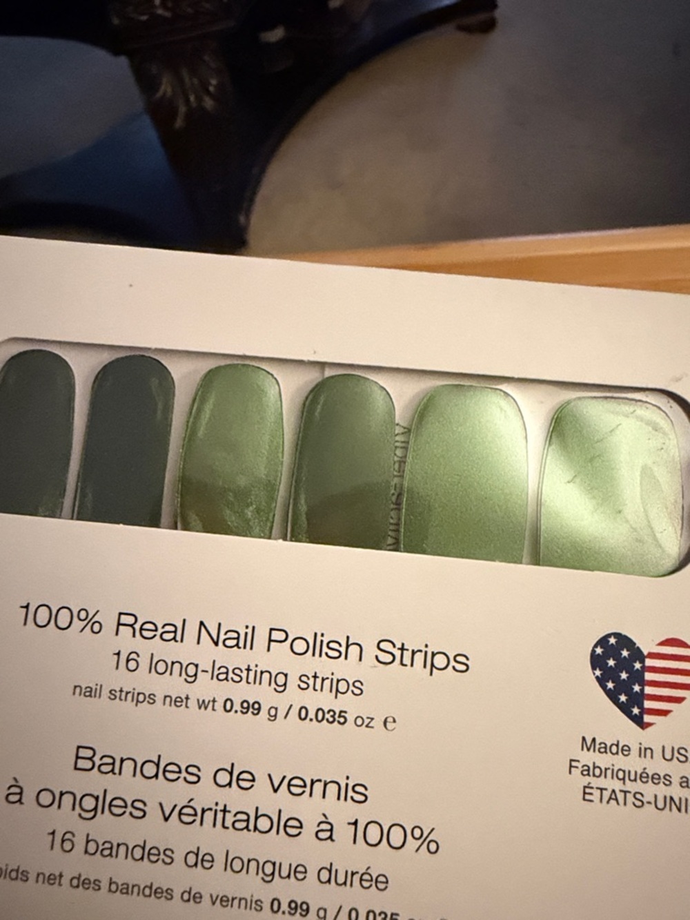 Color Street Nail Strips - Olive Green and Navy Blue Glitter Mix - Picture 3 of 3
